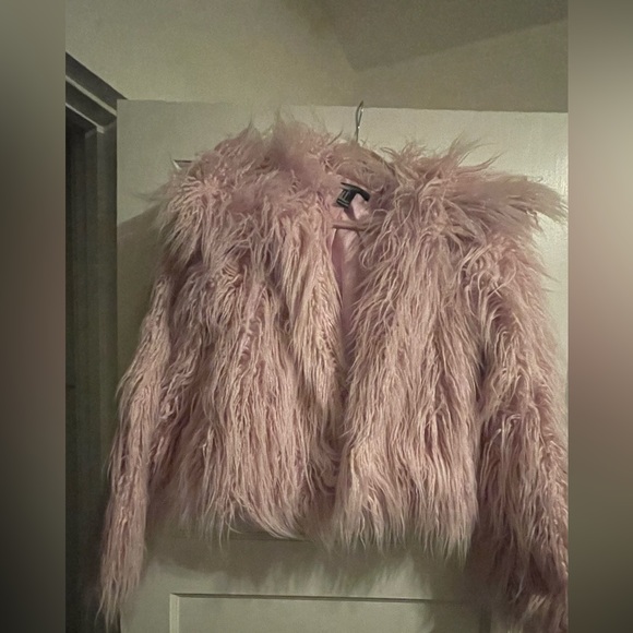 Faux fur pink jacket forever 21 - Picture 1 of 1